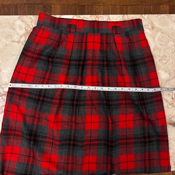 Vintage Surrey Classics Plaid Skirt Wool Red - Picture 10 of 13